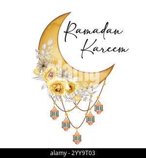 Salut Ramadan Kareem, vecteur aquarelle Ramadan Kareem, conception de t-shirt Illustration de Vecteur