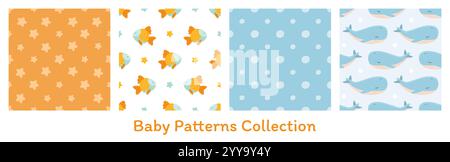 Collection Baby Seamless Patterns. Tuiles vectorielles. Illustration de Vecteur