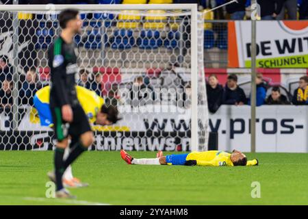 Waalwijk, pays-Bas. 20 décembre 2024. WAALWIJK, PAYS-BAS - 20 DÉCEMBRE : Liam van Gelderen du RKC Waalwijk semble abattu lors du match néerlandais Eredivisie entre le RKC Waalwijk et PEC Zwolle au Mandemakers Stadion le 20 décembre 2024 à Waalwijk, pays-Bas. (Photo de Joris Verwijst/Orange Pictures) crédit : Orange pics BV/Alamy Live News Banque D'Images