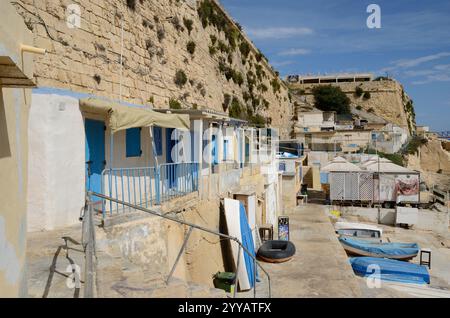 Plage de Wuestenwinds, la Valette, Malte, Europe Banque D'Images