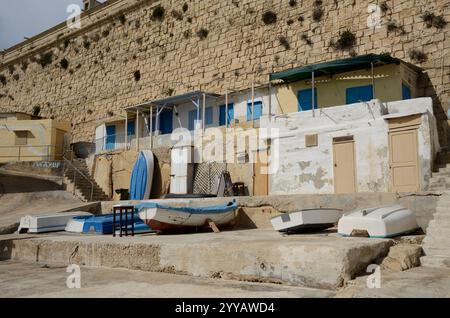 Plage de Wuestenwinds, la Valette, Malte, Europe Banque D'Images