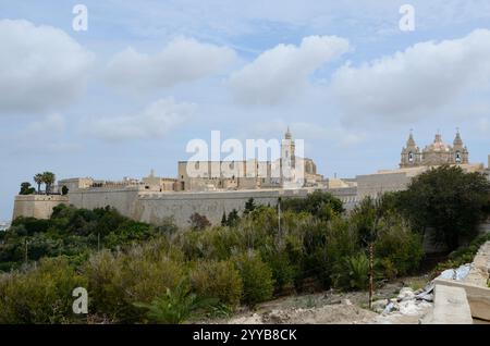 Église de l'Annonciation de notre-Dame, cathédrale de Paul, Mdina Malte, Europe Banque D'Images