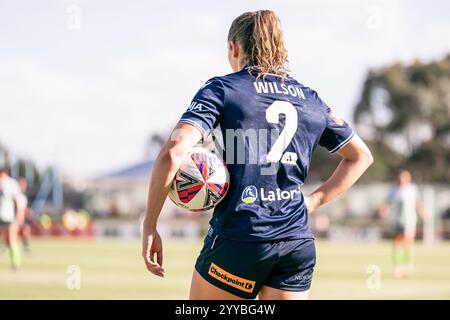 Canberra, Australie ; 21 décembre 2024 : Ellie Wilson du Melbourne Victory FC est photographiée lors du match de la Ninja A-League Women Round 7 de 2024/25 entre Canberra United FC et Melbourne Victory FC au McKellar Park à Canberra, Australie, le 21 décembre 2024. (Crédit photo : Nick Strange/Fotonic/Alamy Live News) Banque D'Images