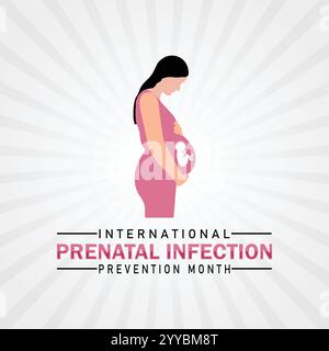 Mois international de la prévention des infections prénatales. Concept de vacances. Modèle pour fond, bannière, carte, affiche avec inscription de texte. Vecteur Illustration de Vecteur