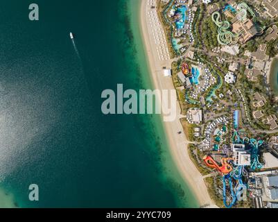 Vue aérienne de Palm Jumeirah, Dubaï, Émirats arabes Unis Banque D'Images