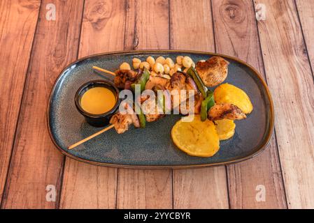 Brochettes de poulet maison ; elles sont très faciles à faire Banque D'Images