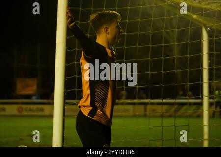 Callum Stewart, de Leamington, célèbre avoir marqué son troisième but du match lors du match de la Ligue nationale du Nord entre Leamington et Curzon Ashton Banque D'Images