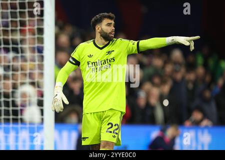 LONDRES, Royaume-Uni - 21 décembre 2024 : David Raya d'Arsenal lors du match de premier League entre Crystal Palace FC et Arsenal FC à Selhurst Park (crédit : Craig Mercer/ Alamy Live News) Banque D'Images