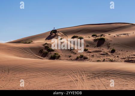 Le parc national Coral Pink Sand Dunes est un terrain de jeu OHV. Sud de l'Utah. Banque D'Images