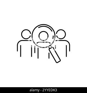 Icône de ressources humaines, recruter signe linéaire isolé sur fond blanc Illustration de Vecteur