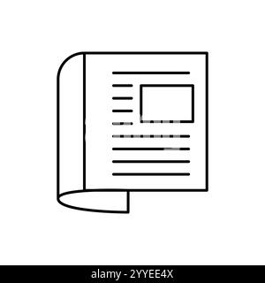 Ouvrez l'icône magazine vector isolé sur fond blanc Illustration de Vecteur