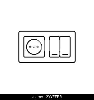 vecteur d'icône de ligne de prise de commutateur. signe de douille de commutateur. illustration noire du symbole de contour isolé Illustration de Vecteur