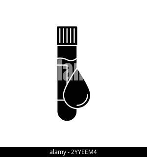 Icône de test sanguin de tube de laboratoire de vecteur isolé sur fond blanc logo minimal Illustration de Vecteur