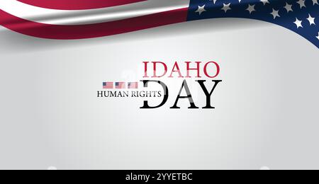 Honorer l'égalité et la justice Journée des droits de l'homme de l'Idaho Illustration de Vecteur