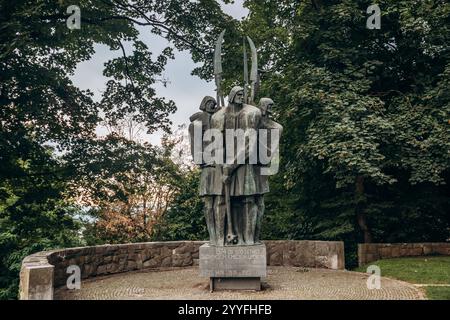 Ljubljana, Slovénie - 14 août 2024 : Monument aux révoltes paysannes, érigé en 1974 à Ljubljana pour marquer le 500e anniversaire de la révolte paysanne Banque D'Images