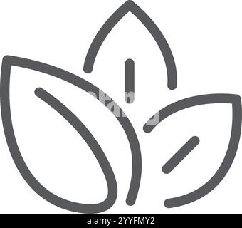 Logo simple avec trois feuilles stylisées symbolisant la nature, la durabilité et les pratiques écologiques, parfait pour les entreprises engagées dans le bio Illustration de Vecteur