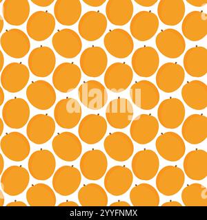 Motif sans couture d'abricots dans le minimalisme à la mode été texture de fond coloré ou idée de papier peint. Illustration vectorielle emballage ou toile de fond promo, prix des cartes, dépliant, bannière, salutation, etiquette Illustration de Vecteur