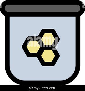 Miel avec le symbole des nids d'abeilles - icône de l'agriculture écologique. Illustration de Vecteur