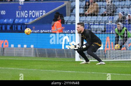 King Power Stadium, Leicester, Royaume-Uni. 22 décembre 2024. Premier League Football, Leicester City contre Wolverhampton Wanderers ; Jose sa de Wolverhampton Wanderers pendant l'échauffement d'avant-match crédit : action plus Sports/Alamy Live News Banque D'Images