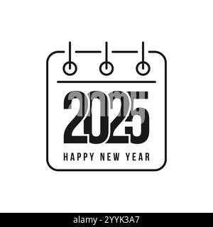 Vecteur d'icône de calendrier 2025 sur fond blanc. Illustration de Vecteur