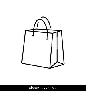 Icône de sac à provisions. Style de ligne simple pour le modèle Web et l'application. Boutique, panier, panier, magasin, en ligne, achat, achat, vente au détail, conception d'illustration vectorielle sur Illustration de Vecteur