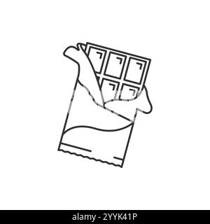 Icône de ligne de chocolat, chocolat ouvert - illustration vectorielle Illustration de Vecteur