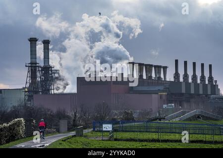 ThyssenKrupp aciérie Beeckerwerth, sur le Rhin, où l'aciérie Oxygen 2, laminoir à froid, l'usine de revêtement à chaud, Duisburg Rhin Nord Banque D'Images