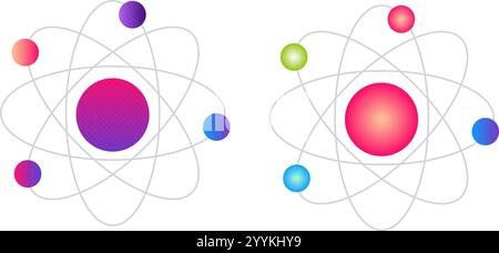 illustration du modèle de structure atomique avec des particules atomiques Illustration de Vecteur
