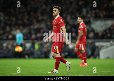 LONDRES, Royaume-Uni - 22 décembre 2024 : Diogo Jota de Liverpool lors du match de premier League entre Tottenham Hotspur FC et Liverpool FC au Tottenham Hotspur Stadium (crédit : Craig Mercer/ Alamy Live News) Banque D'Images