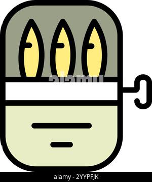 Icône de boîte de sardines. Illustration simple de poisson en conserve, hareng, sprat. Icône de nourriture de vecteur pour la conception de Web isolé sur fond blanc. Illustration de Vecteur
