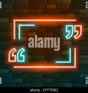 cadre lumineux avec guillemets Illustration de Vecteur