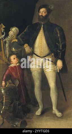 Double portrait de Guidobaldo II della Rovere, Duc d'Urbino, et de son fils Francesco Maria Ier Banque D'Images