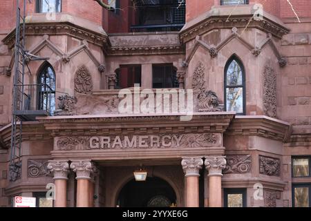Élégant immeuble ancien dans le quartier historique Gramercy Park de Manhattan Banque D'Images