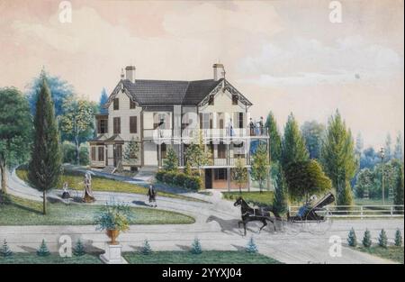 Edward Lange - il s'agit d'une représentation de la maison Sturtevant à Nyack, New York. Banque D'Images
