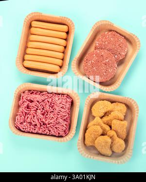 Variété de viande à base de plantes. Viande végétarienne alternative à base de plantes Banque D'Images