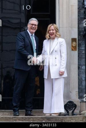 Londres, Angleterre, Royaume-Uni. 2 mars 2025. Le premier ministre britannique KEIR STARMER accueille son homologue italien GIORGIA MELONI au 10 Downing Street. (Crédit image : © Tayfun Salci/ZUMA Press Wire) USAGE ÉDITORIAL SEULEMENT! Non destiné à UN USAGE commercial ! Banque D'Images