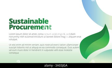 Concept d'approvisionnement durable. présentation des modèles de rapport annuel des activités de l'entreprise. feuilles vertes abstraites avec dégradé de ligne aspect propre ve Illustration de Vecteur