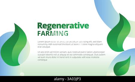 Concept d'agriculture régénérative. présentation des modèles de rapport annuel des activités de l'entreprise. feuilles vertes abstraites avec dégradé de ligne look propre vecto Illustration de Vecteur