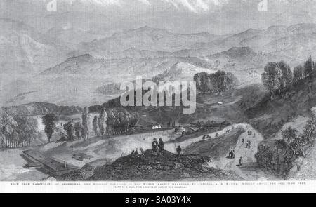 Vue générale Darjeeling de Deodhunga la plus haute montagne du monde récemment mesurée par le colonel A S Waugh Height, West Bengale Banque D'Images