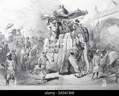 Royauté sur l'entrée du Prince de Galles sur Baroda, Gujarat, Inde, Asie Banque D'Images