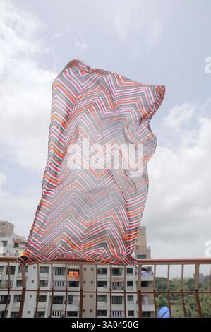 Tissu volant dans le vent 4-août-2010 Banque D'Images