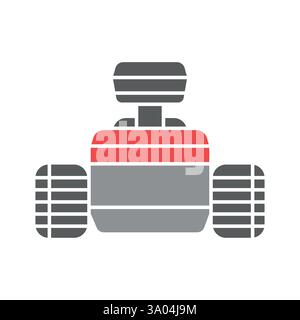 Icône de recadrage à plat robotique. Agriculture intelligente. Elément isolé par vecteur. Illustration de Vecteur