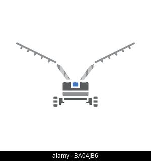 Icône de recadrage à plat robotique. Agriculture intelligente. Elément isolé par vecteur. Illustration de Vecteur