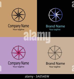 Professionnel unique dernière conception de logo avec différentes conceptions de la même forme pour la société d'affaires. Couleur modifiable. Illustration de Vecteur