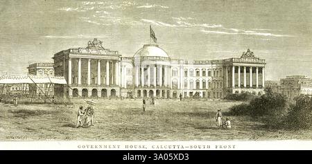Government House of Calcutta, front sud, Calcutta Kolkata, West Bengale, Inde, Asie Banque D'Images
