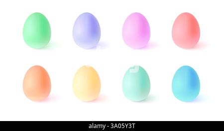 Éléments vectoriels de pile d'oeufs de Pâques 3d isolés Illustration de Vecteur