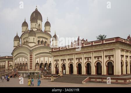 Dakshineshwar Kali Temple, Ramkrishana Parmhans vivait ici comme prêtre, Calcutta Kolkata, Bengale occidental, Inde, Asie Banque D'Images