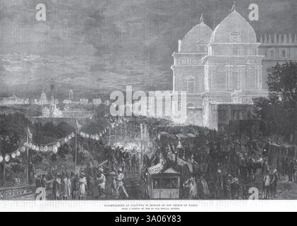 Illuminations à Calcutta en l'honneur du Prince de Galles, Bengale occidental, Inde, Asie Banque D'Images
