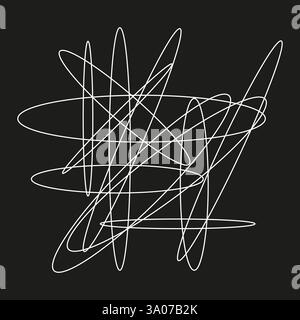 Lignes chaotiques abstraites. Motif de gribouillage blanc. Croquis artistique désordonné. Vecteur fond moderne. Illustration de Vecteur