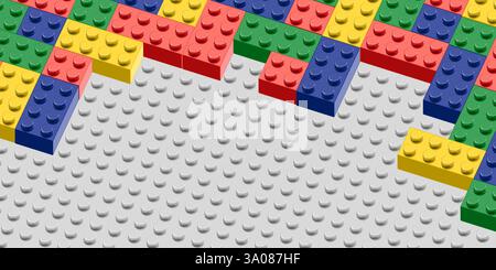 Fond de vecteur de bloc de jouets de brique Illustration de Vecteur